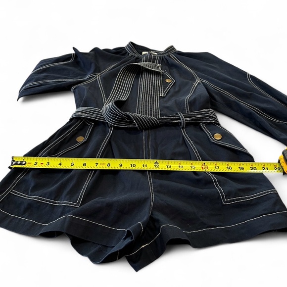 Ulla Johnson Navy Utility Tie-Belt Jacket Romper - Picture 8 of 14